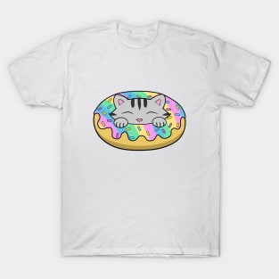 Pastel Rainbow Donut Cat T-Shirt